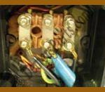 #83-EE “C” Contactors 3 Phase – Steps to determine press main voltage – especially Secondary Coil Voltage for #82-  --3 Shunts on most as shown up and down for lower Voltage. Typically 110vac or 230vac